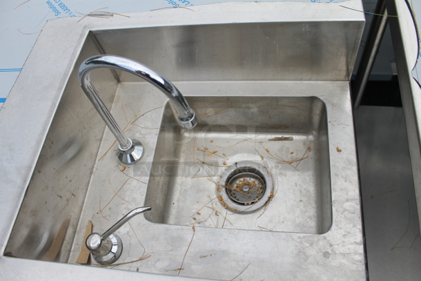 BRAND NEW! Stainless Steel Commercial Table w/ Sink Bay, Faucet, Handles and Under Shelf. Bay 24x20 - Image 9 of 12