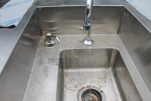 BRAND NEW! Stainless Steel Commercial Table w/ Sink Bay, Faucet, Handles and Under Shelf. Bay 24x20 - Image 10 of 12