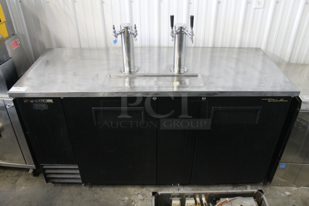 2013 True TDD-3 Commercial Stainless Steel Top With Black Cabinet Beer Dispenser w 2 Towers. 115V, 1 Phase. Tested and Working! - Image 1 of 7