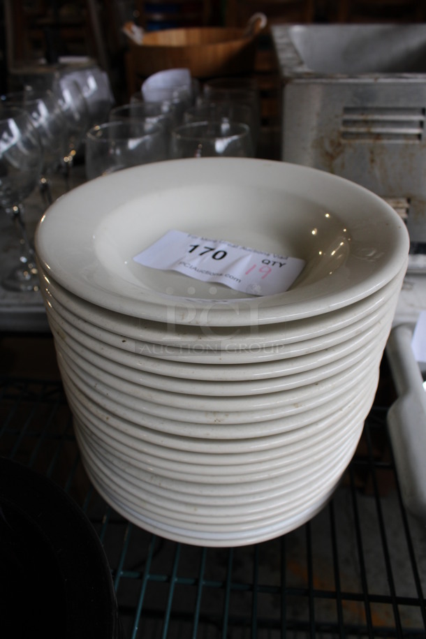 19 White Ceramic Pasta Plates. 9x9x1.5. 19 Times Your Bid!