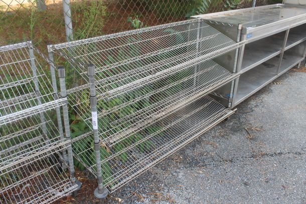 Chrome Finish 3 Tier Wire Shelving Unit on Commercial Casters. BUYER MUST DISMANTLE. PCI CANNOT DISMANTLE FOR SHIPPING. PLEASE CONSIDER FREIGHT CHARGES. - Image 2 of 5