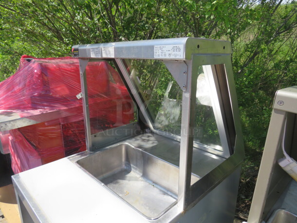 One Duke Hot Well With Sneeze Guard, Cutting Board, And Under Storage. Model# SWH600-25FLM. 120 Volt. 25X34X57 - Image 3 of 3