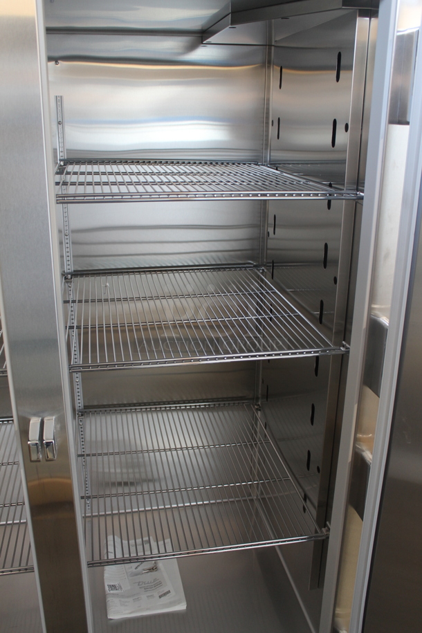 BRAND NEW! 2022 True STR2F-2S-HC Commercial Stainless Steel Two Door Reach In Cooler With Steel Racks On Commercial Casters. 115V, 1 Phase. Tested and Working!  - Image 5 of 9