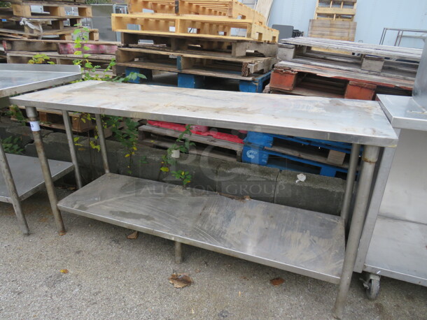 One Stainless Steel Table With SS Under Shelf. 70X24X34