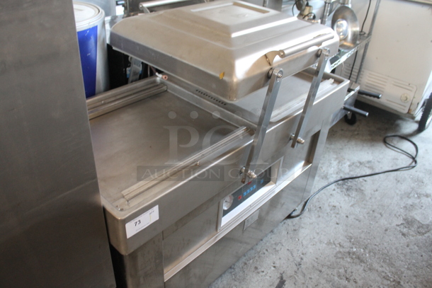 DZ500-2SB Metal Commercial Floor Style Electric Powered Double Chamber Vacuum Sealer Packing Machine on Commercial Casters. 220 Volts.  - Image 2 of 5
