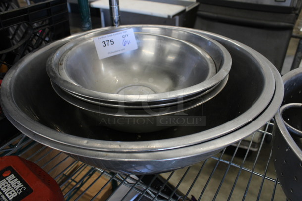 6 Various Metal Bowls. Includes 18.5x18.5x6. 6 Times Your Bid! - Image 1 of 3