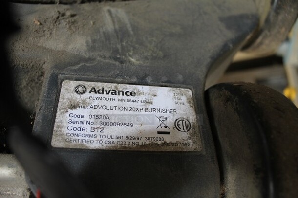 Nilfisk Advance Advolution 20XP Commercial Floor Buffer Burnisher. 208 Volts, 1 Phase. 24x32x45. Tested and Working! - Image 7 of 7