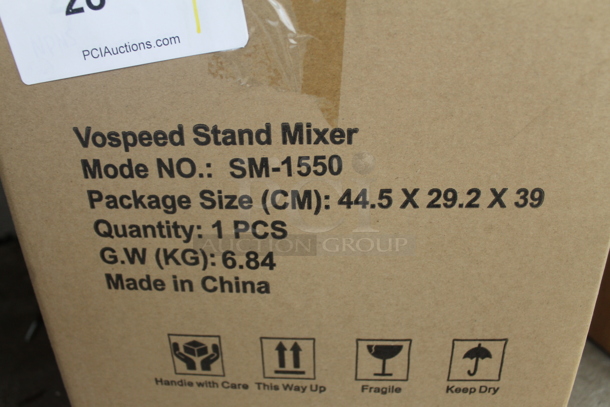BRAND NEW IN BOX! Vospeed SM-1550 Stand Mixer. 115 Volt. Tested and Working! - Image 2 of 2