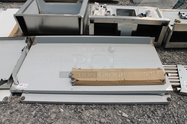 BRAND NEW SCRATCH AND DENT! Regency 600TSB3060S Commercial Stainless Steel Disassembled Work Table With Backsplash, Undershelf And Legs. - Image 1 of 6