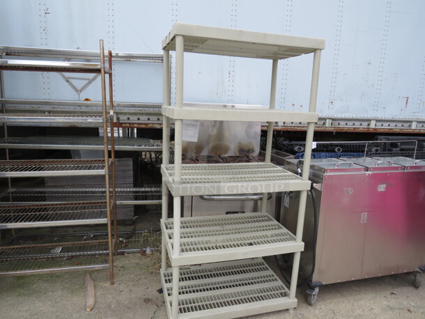 One Poly 5 Shelf Keter Shelving System. 36X24X73.5 - Image 1 of 2