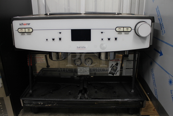 2018 Schaerer Barista Stainless Steel Commercial Countertop 2 Group Espresso Machine w/ 2 Steam Wands and 2 Hoppers. 208/240 Volts, 1 Phase. - Image 3 of 4