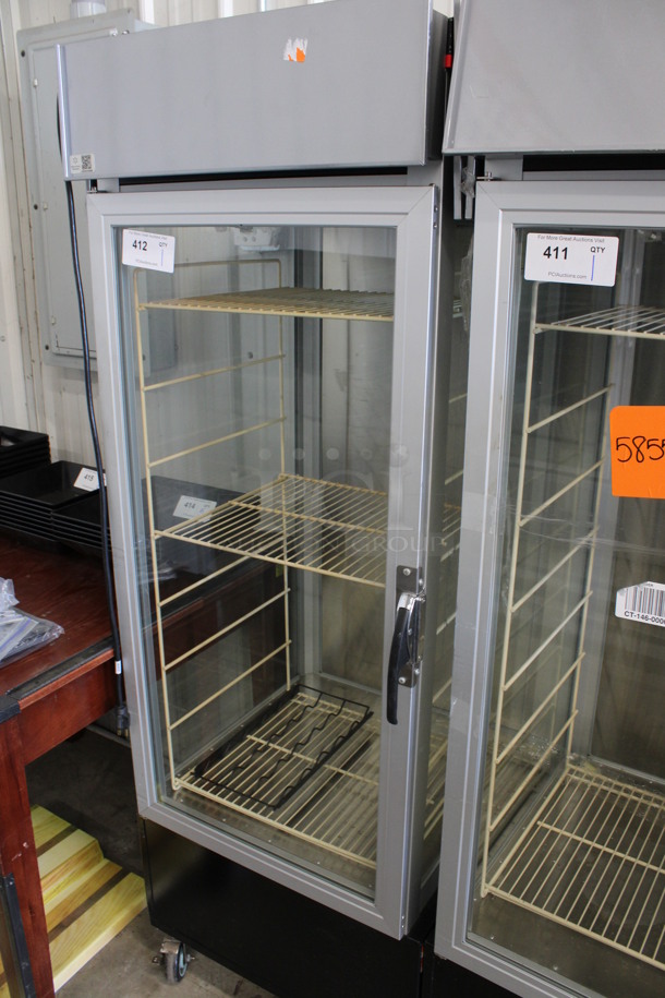 Hatco Model PFST-1X Stainless Steel Commercial Heated Single Door Reach In Merchandiser w/ Poly Rack on Commercial Casters. 120 Volts, 1 Phase. 24.5x24x70. Tested and Working! - Image 3 of 5