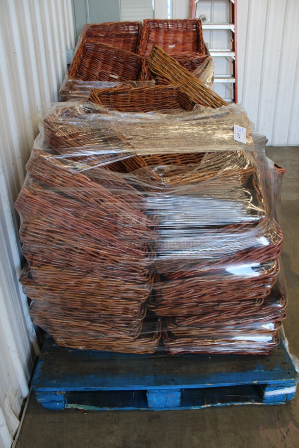 PALLET LOT of 36 Brown Wicker Style Baskets. 18x23x4. 36 Times Your Bid! - Image 4 of 5