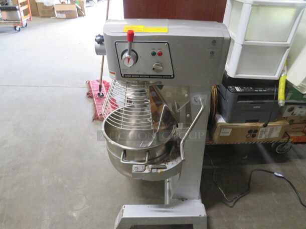 One Ingxin 30 Quart Floor Mixer With Bowl, Guard And Hook. Model# HLN-300. 110 Volt.  - Image 2 of 5