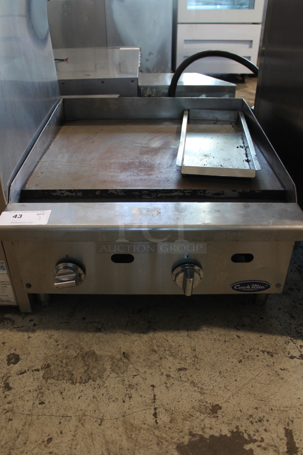 Cook Rite Stainless Steel Commercial Countertop Natural Gas Powered Flat Top Griddle.  - Image 2 of 5