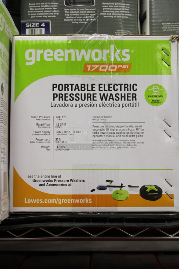 Greenworks 1700-psi 1.2-GPM Cold Water Portable Electric Pressure Washer. 120v 60hz 13Amp, 35ft Power Cord.  - Image 2 of 2