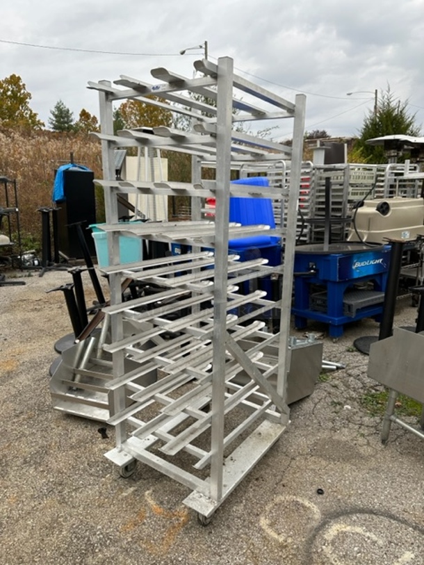 One Kel Max Aluminum Can Rack on Casters. #CSR-162M. 25.5X34X76. $719.00. - Image 1 of 1