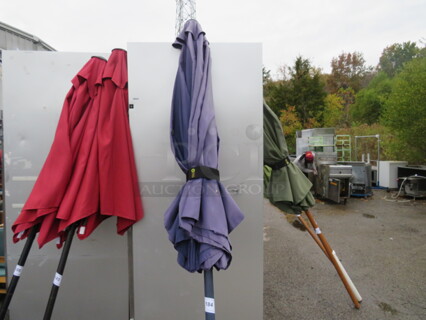 One Blue Patio Umbrella