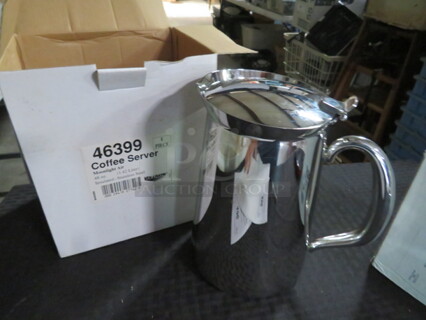 One NEW Vollrath  Stainless Steel Coffee Server. #46399