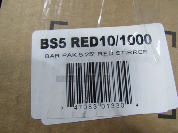 One Case Of Red Stirrers. #BS5.