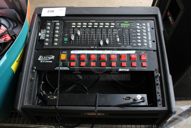 Chauvet Model ST-7500 Easy DMX Control Center and Elation Model SC-8 System Rack Unit in Case. 22x19x10.5