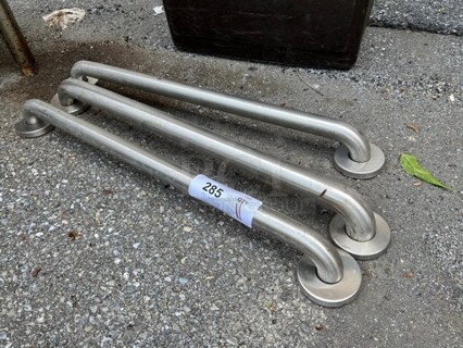 3 Metal Wall Mount Grab Bars. 27". 3 Times Your Bid!