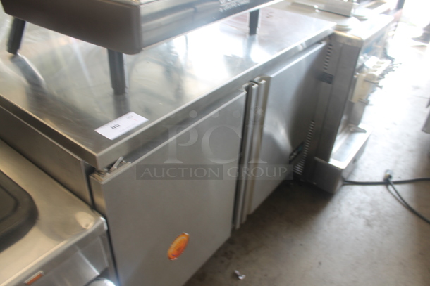 Asber AUTR 48 Stainless Steel Commercial 2 Door Undercounter Cooler on Commercial Casters. 115 Volts, 1 Phase. Tested and Powers On But Does Not Get Cold - Image 2 of 8