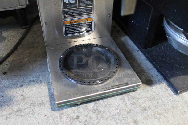 Bunn CWTF15 Stainless Steel Commercial Countertop 3 Burner Coffee Machine w/ Hot Water Dispenser and Metal Brew Basket. 120 Volts, 1 Phase.  - Image 4 of 4