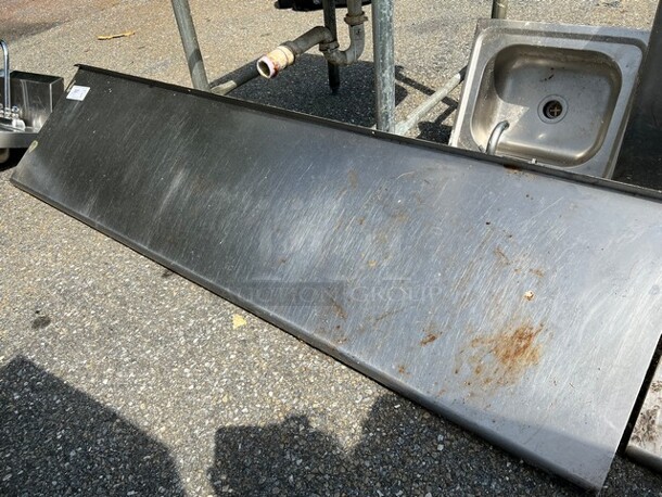 Stainless Steel Shelf w/ Wall Mount Brackets. 72x18x14 - Image 1 of 3