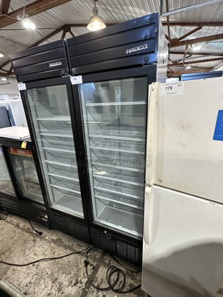 2019 Habco SE18 Metal Commercial Single Door Reach In Cooler Merchandiser w/ Poly Coated Racks. 115 Volts, 1 Phase. Tested and Working!