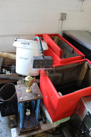 ALL ONE MONEY! PALLET LOT of Various Items Including Trophies and Poly Bins!