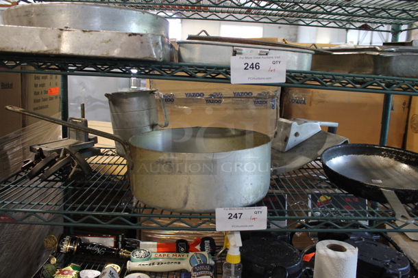 ALL ONE MONEY! Tier Lot of Various Items Including Metal Sauce pans, Pitcher and Skillet. - Image 1 of 3