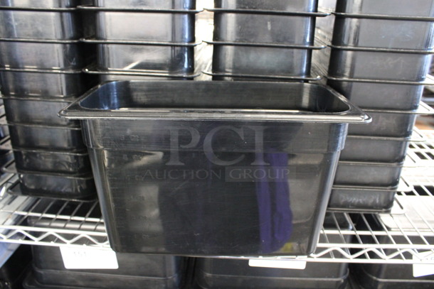 ALL ONE MONEY! Lot of 12 Cambro Black Poly 1/3 Size Drop In Bins. 1/3x8