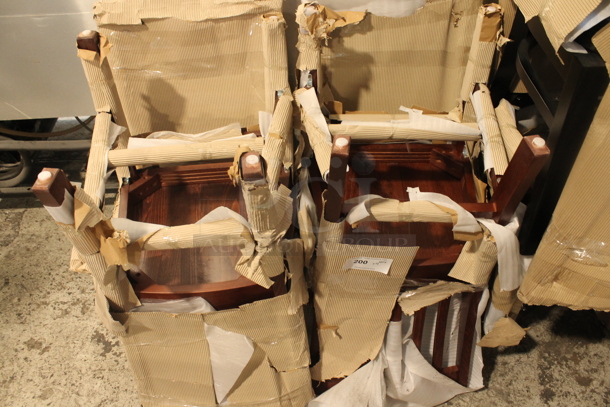 4 BRAND NEW SCRATCH AND DENT! Lancaster Table & Seating Wood Pattern Dining Height Chairs. 4 Times Your Bid! - Image 2 of 3