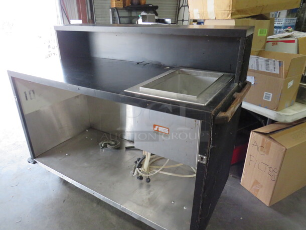 One Portable Bar With Ice Well, Under Shelf On Casters. 64X29X49. Ice Well 12X19X9.5. - Image 4 of 5