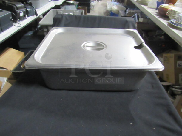 One 1/2 Size 4 Inch Deep Hotel Pan With Lid.