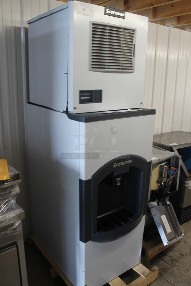 BRAND NEW SCRATCH AND DENT! 2023 Scotsman MC0322MA-1A Prodigy Elite Series Stainless Steel Commercial Medium Cube Ice Machine with Dispense. 356 lb. 115 Volts, 1 Phase. - Image 3 of 12