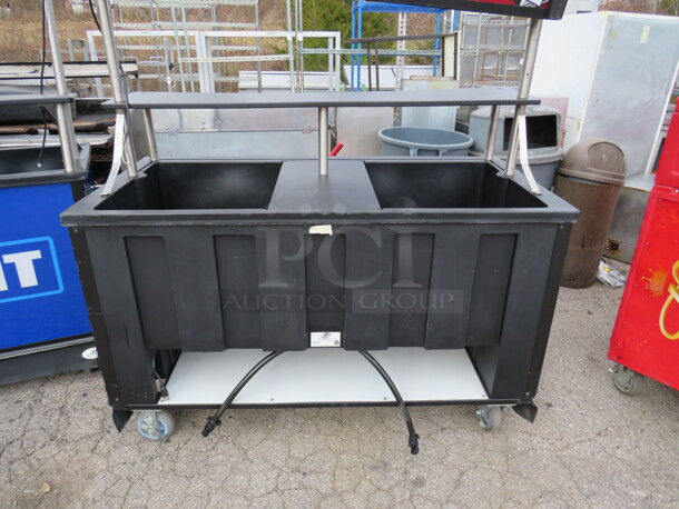 One Budweiser IRP Elite Beverage Cart/Kiosk With 2 Wells, Under Shelf, And Over Shelf On Casters.  62X30.5X78  - Image 3 of 3