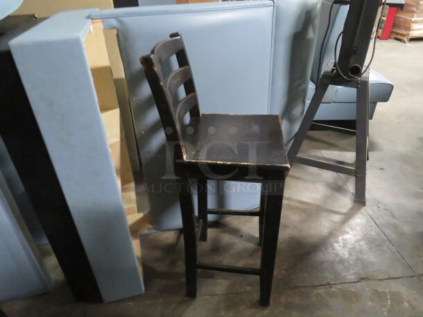 Brown Wooden Bar Height Chair. 2XBID - Image 2 of 2