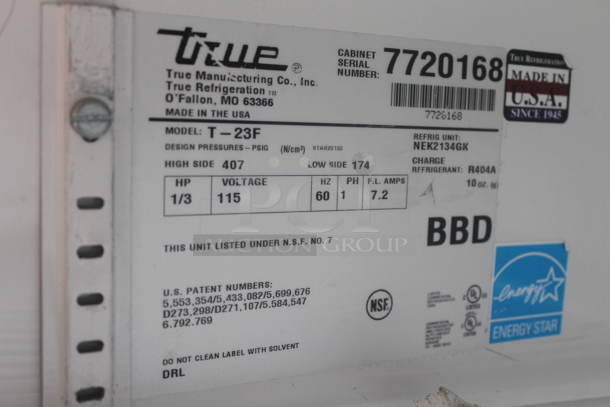 2013 True T-23F Commercial Stainless Steel Single Door Reach In Freezer With Polycoated Shelves On Commercial Casters. 115V, 1 Phase. Tested and Working! - Image 5 of 5