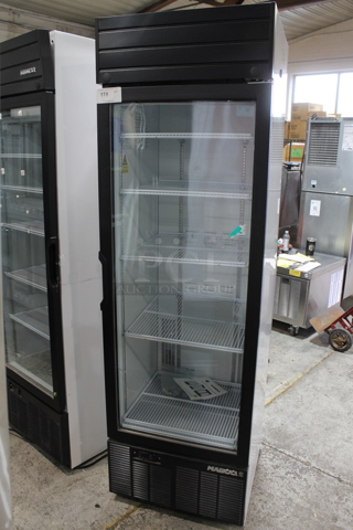 2019 Habco SE18HC Metal Commercial Single Door Reach In Cooler Merchandiser w/ Poly Coated Racks. 115 Volts, 1 Phase. Tested and Working!
