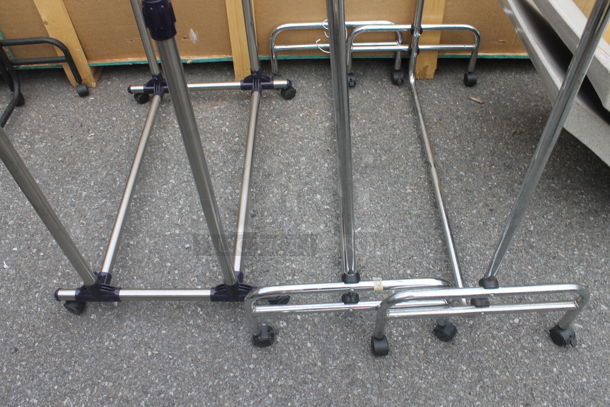 3 Chrome Finish Metal Clothing Racks on Commercial Casters. 41.5x16x48, 34.5x22x54.5. 3 Times Your Bid! - Image 4 of 4