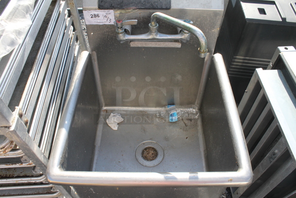 Stainless Steel Commercial Single Bay Sink w/ Faucet and Handles - Image 2 of 3