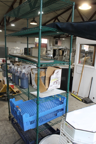 ALL ONE MONEY! Metro Lot of Various Items Including Fox's Pancake Syrup Jugs. Does Not Include Shelving Unit. 