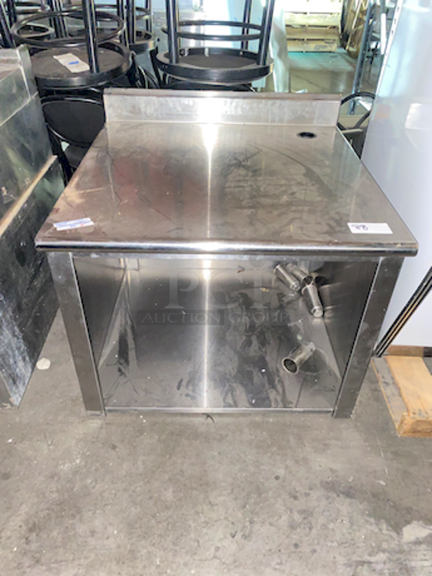 VERY NICE!! Stainless Steel Back Bar Blender Station With Storage Space, 4 Bullet Feet Included. 

36x36x35