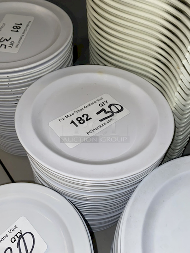 Winco MMPR-8W 8" White Melamine Dinner Plates 37x Your Bid. - Image 1 of 2