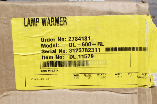 Hatco DL-600-RL Lamp Warmers. 2x Your Bid - Image 3 of 3