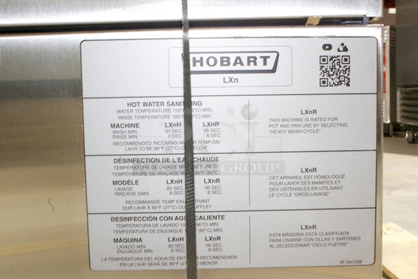 BRAND NEW SCRATCH & DENTHobart LXNH-1 High Temperature Undercounter Dishwasher - 208-240V 33.7Amp 1 Phase. 23-15/16 x 25-9/16 x 33-1/4. Crack in the screen on the right side.  - Image 7 of 7