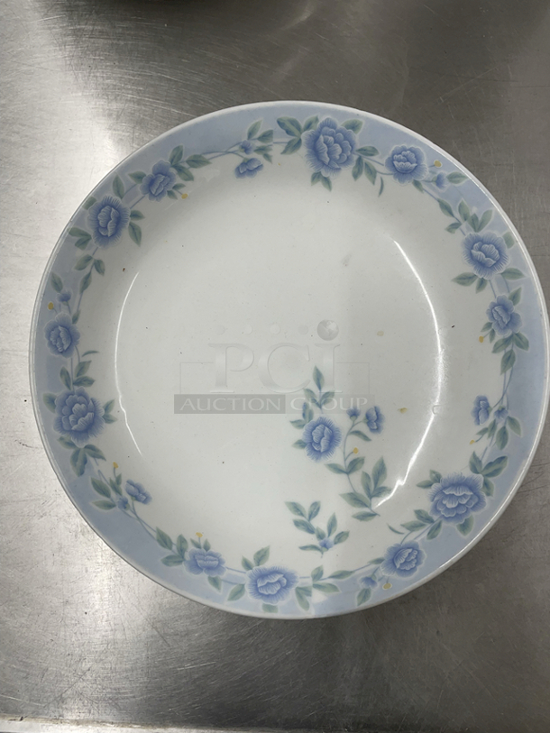 9-1/2" Floral Print China Bowls. 3x Your Bid - Image 1 of 2