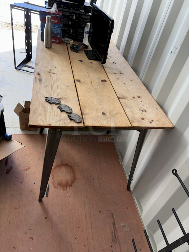 60" Wood Table  - Image 2 of 2
